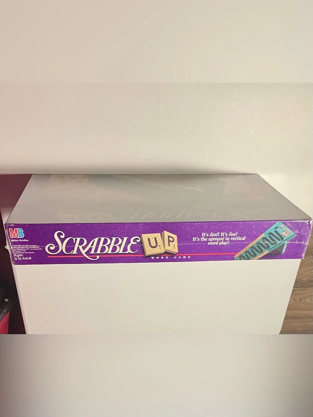 Vintage 1996 Milton Bradley Scrabble Up Word Game New Sealed Family Night Fun